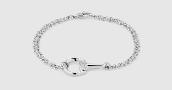 【美品】GUCCI 6400Lホースビット バングル チェーン　ホワイト 832319_J8568_9066_001_100_0000