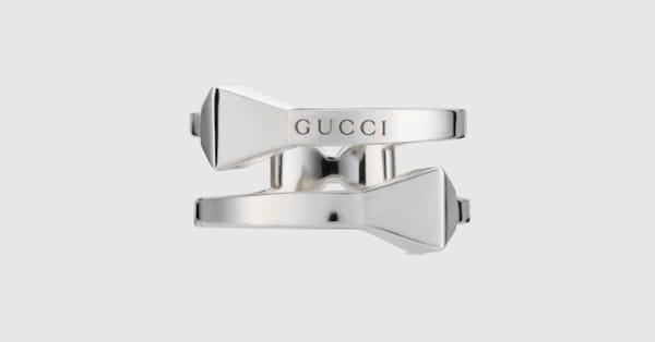 GUCCI Fermagold GG Chiodo マネークリップ Chiodo contrarie ring in 925 sterling silver | GUCCI® US
