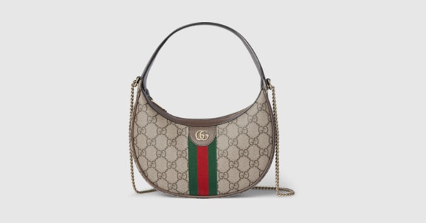 Ophidia small shoulder bag in beige and brown GG fabric | GUCCI® INT