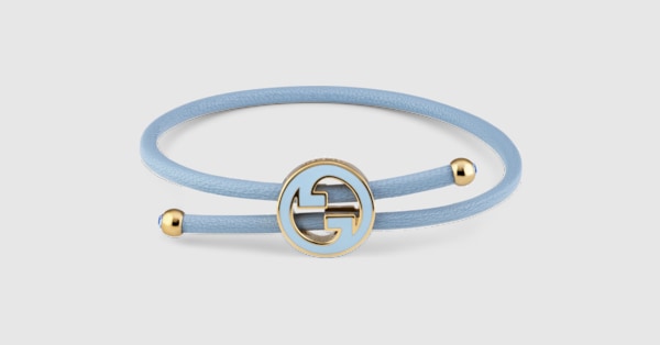 【GUCCI】 ラッカーフィニッシュ ブレスレット ラッカーフィニッシュ ラウンド インターロッキングG