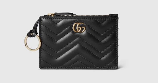 Gucci GGロゴ 二つ折りキーケース ダブルG キーケース ・ブラック レザー | GUCCI公式