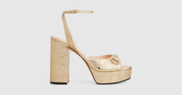 GUCCI グッチ Platform Heel 37/23.5cm GG 19A Gucci Women's GG Embellished Platform Block Heel Sandals
