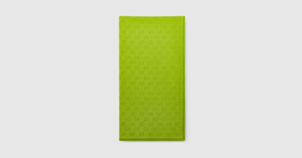 GG terrycloth beach towel in gradient green | GUCCI® US