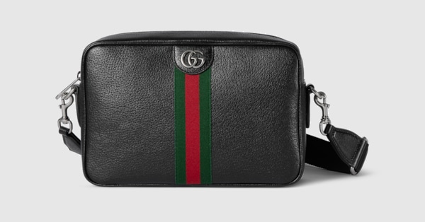 Ophidia medium crossbody bag in black soft leather | GUCCI® US