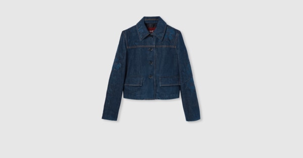 グッチ　GUCCI 赤　デニム　ジャケット グッチ GUCCI デニムジャケット 赤 44 アウター 無地 L コットン