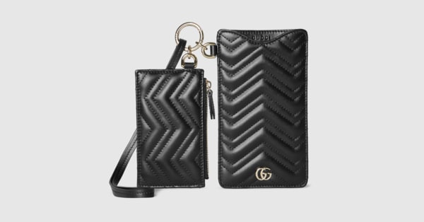 ま*き様 GUCCI ブラックレザー ケース GUCCI ブラックレザー キーケース GGロゴ グッチシマ グッチ