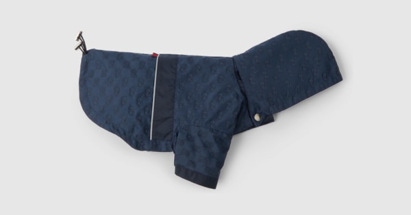 GG nylon pet rain coat in navy blue | GUCCI® US