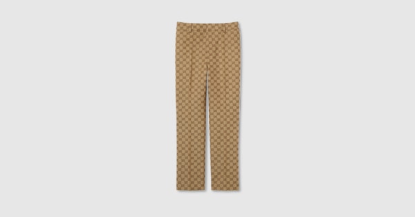 GG canvas pant in camel and ebony | GUCCI® SG