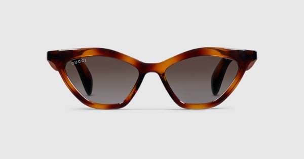 Cat eye sunglasses in light brown tortoiseshell | GUCCI® US