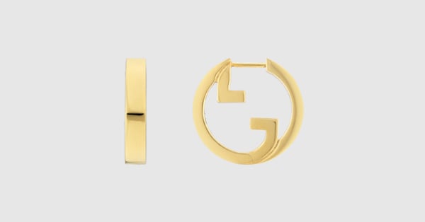アクセサリー *GUCCI*/ logo foop earring /Ag925/No1542 Gucci Blondie hoop earrings in gold-toned metal | GUCCI® SG