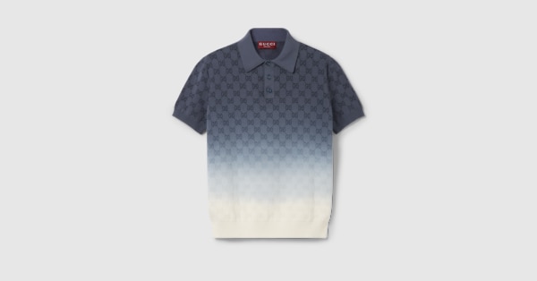 8gshoot LOGO JACQUARD KNIT POLO ネイビー Jacquard Knit Textured Polo Shirt - Navy