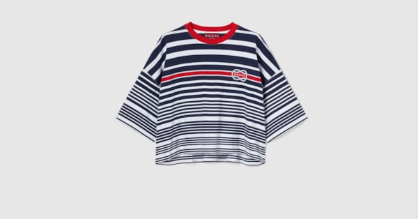 ストライプコットンジャージーTシャツ 837956_XJHGU_9098_001_100_0000