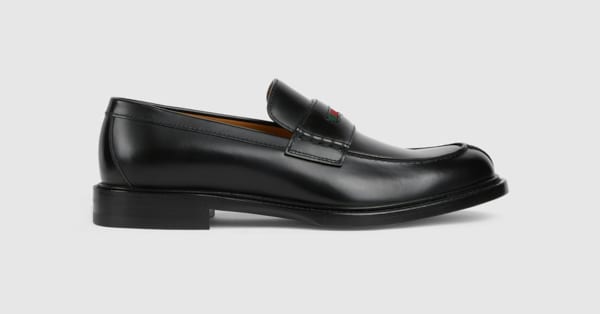 靴 Gucci Gold-Bid Leather Loafers 6 1/2B Gucci Genuine Jordaan Leather Loafer Men's with Gold Horsbit