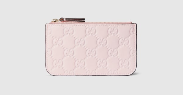 GGエンブレム〕キーポーチピンク GGレザー | GUCCI公式