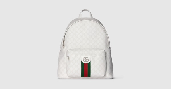 GUCCI ホワイト ロゴリュック・バックパック着用2回のみは美品 GUCCI ホワイト ロゴリュック・バックパック着用2回のみは美品