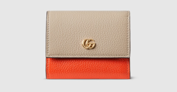 【GUCCI】ダブルG バイカラー ミニ ウォレット ダブルG バイカラー ミニ ウォレットライトブルー＆ベージュ
