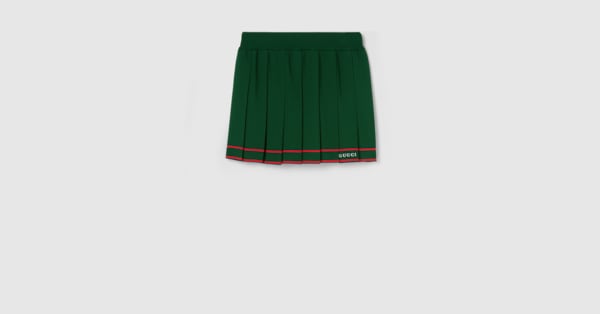 スカート GUCCI DARK GREEN VISCOSE AND TWEED BLEND SKIRT GUCCI Dark green viscose and tweed blend skirt | TheDoubleF