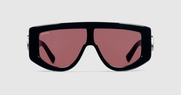 Rectangular frame sunglasses in black | GUCCI® US