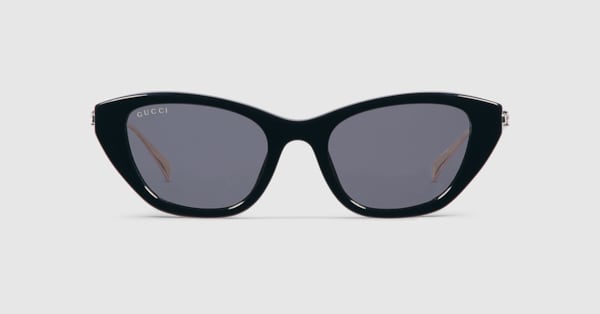 Cat eye frame sunglasses in black | GUCCI® US
