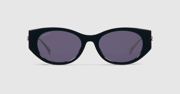 【関税込み】Gucci ブラック オーバルフレーム サングラス オーバルフレーム サングラスブラック | GUCCI公式