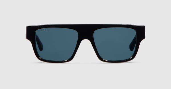 Rectangular frame sunglasses in black | GUCCI® US