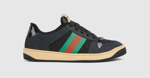 【送料込み】SALE!!Gucciグッチ♪SCREENER Gucci Screener GG Canvas Crystal Leather Sneakers | Neiman