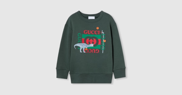 チルドレンズ〕コットン スウェットシャツ ・グリーン | GUCCI公式