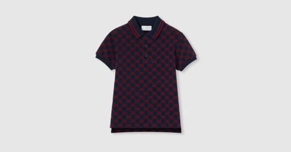 最終価格✴GUCCI　KIDS、グッチキッズ、ポロシャツ、アップル Children's GG cotton polo shirt in blue and red | GUCCI® US