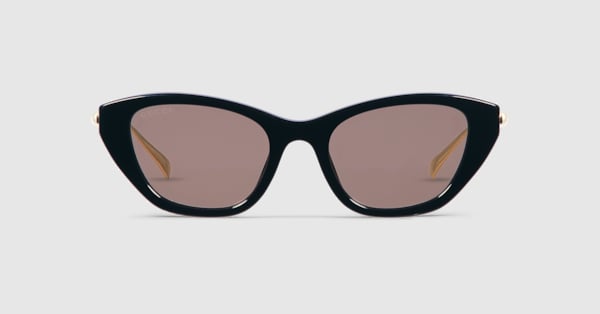 Cat eye frame sunglasses in black | GUCCI® UK
