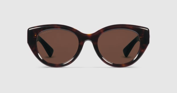 グッチ　サングラス　ブラック×ブラウン　オーバル Gucci Eyewear オーバルフレーム サングラス | ブラウン