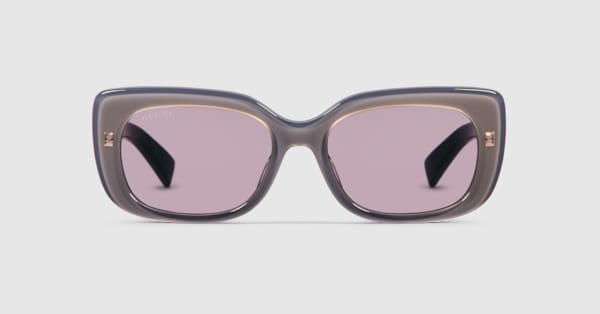オーバルフレーム サングラス ・パールブラウン＆ブラック | GUCCI公式