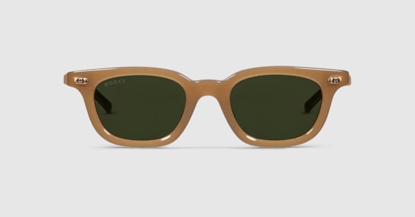 Oval frame sunglasses in light opal brown | GUCCI® US