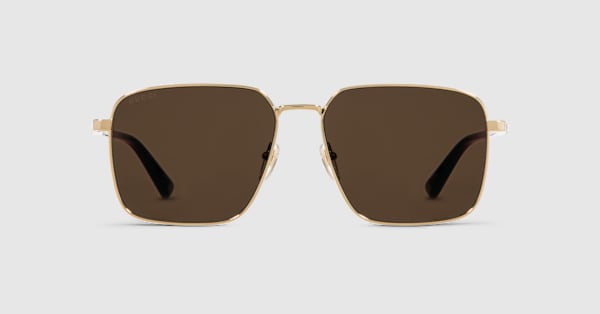 Low nose bridge fit sunglasses in light gold | GUCCI® SG