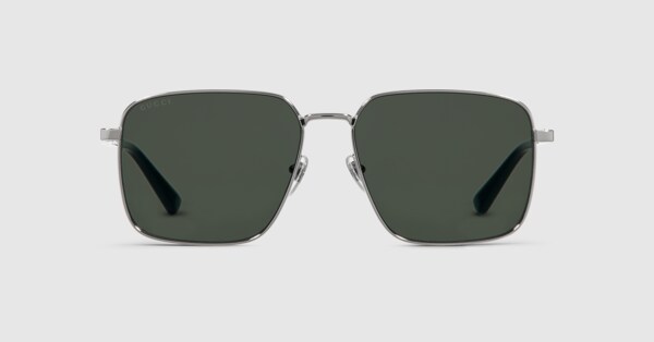 Low nose bridge fit sunglasses in silver | GUCCI® SG