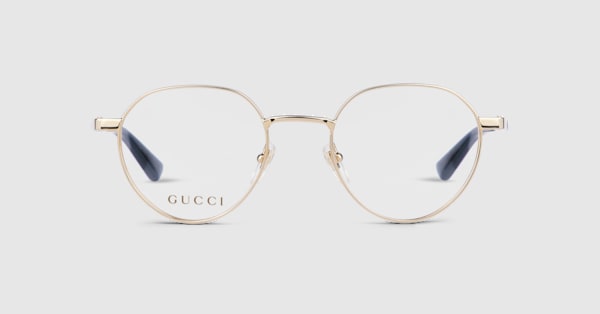 Round optical frame in light gold | GUCCI® US