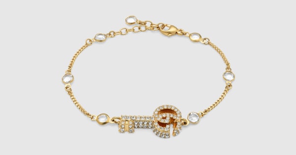 累積売上総額第１位【GUCCI★グッチ】CRYSTAL DOUBLE G BRACELET Crystal Double G bracelet in gold | GUCCI® US