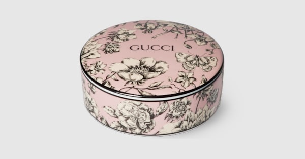 グッチ フローラ スケッチ プリント ラウンド ボックス ・ピンク