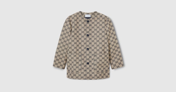 儿童GG帆布夹克in 米色和蓝色| GUCCI® FR