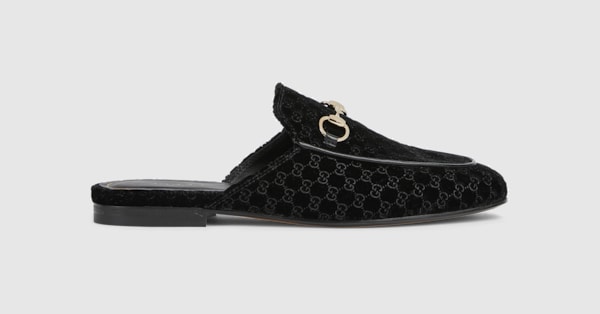 Women's Princetown slipper in black GG velvet | GUCCI® US