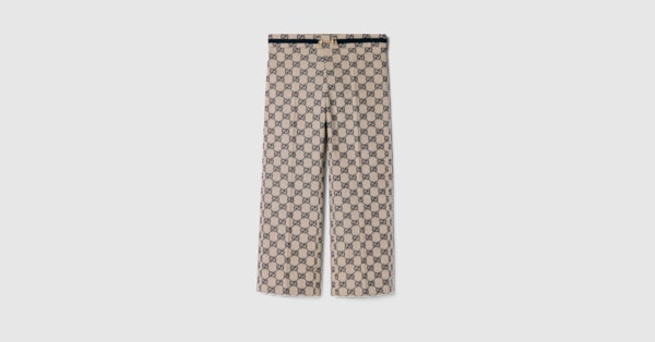 【送料&関税込】Gucci Horsebit Print Pants Horsebit GG canvas straight pants in brown - Gucci | Mytheresa