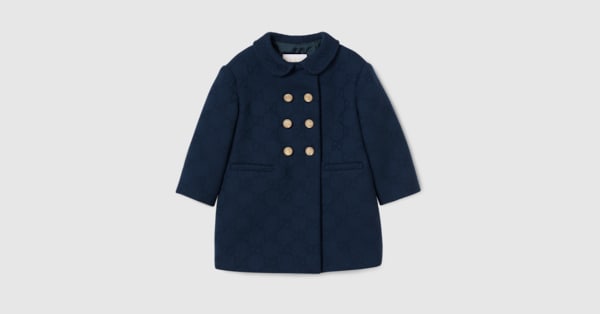 Baby GG wool coat in blue GUCCI® ES