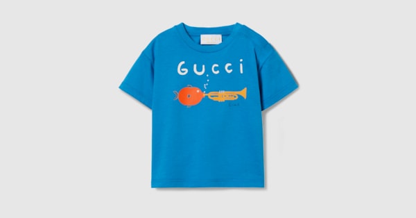【新品未使用】GUCCIベビーTシャツ ベビー〕プリント コットン Tシャツライトブルー | GUCCI公式