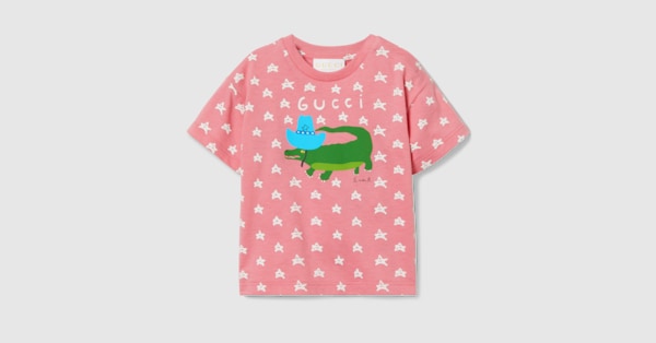 GUCCI BABY 正規品 動物プリント Tシャツ ピンク 100cm Gucci Baby Cat Printed Pink T-Shirt | Buy Online at Retro