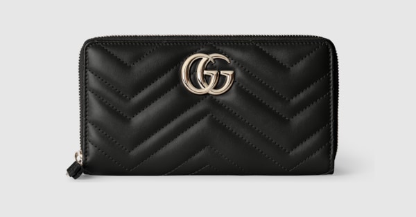 Gucci 黒 レザー 二つ折り財布 GGロゴ★Loa★ GUCCI ロゴ 二つ折りウォレット ・ブラック レザー | GUCCI公式