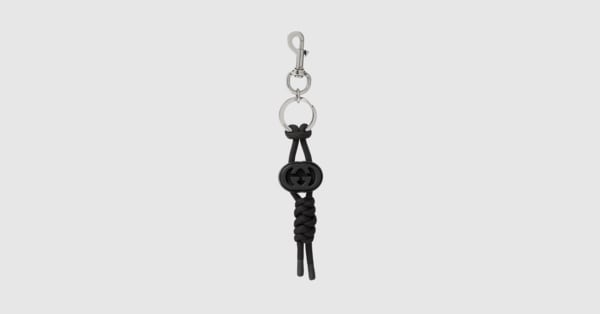 小物 Joy Keychain with Interlocking G in black rope | GUCCI® US