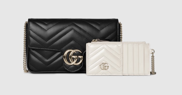 GG Marmont small shoulder bag in black leather | GUCCI® US