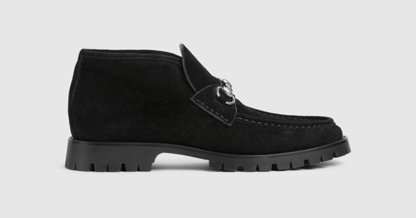 ホースビット付き メンズ アンクルブーツ ・ブラック スエード | GUCCI公式