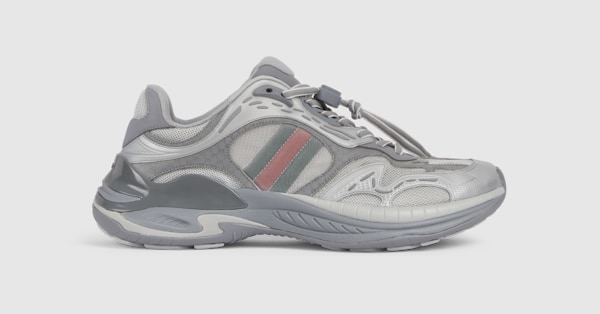 グッチ 2.0〕メンズ スニーカー ・シルバー レザー＆メッシュ | GUCCI公式