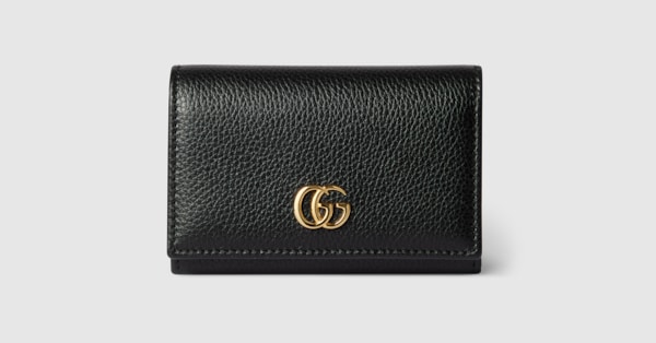 ダブルG バイカラー カードケース ・ブラック＆レッド レザー | GUCCI公式