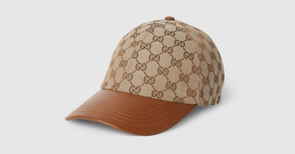 GGキャンバス ベースボールキャップ ・ベージュ＆ダークブラウン